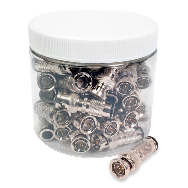 BNC (Male) Compression Connectors, 75 Ohm - Rg-6, 50/Jar